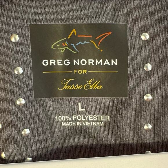 Greg Norman For Tasso Elba Orange & Gray Polo Size Large - Picture 5 of 6